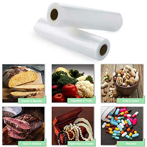 Vacuum Sealer Bags Rolls 4 Pack (Width 6’’/8’’/10’’/11’’, Length 16.5