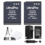 2-Pack EN-EL12 High-Capacity Replacement Batteries with Rapid Travel Charger for Select Nikon Coolpix Cameras. UltraPro Bundle Includes: Camera Cleaning Kit, Screen Protector, Mini Travel Tripod