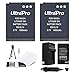 2-Pack EN-EL12 High-Capacity Replacement Batteries with Rapid Travel Charger for Select Nikon Coolpix Cameras. UltraPro Bundle Includes: Camera Cleaning Kit, Screen Protector, Mini Travel Tripod