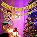 Gold Glitter Merry Christmas Ya Filthy Animal Party Banner, Animal Christmas Decorations Funny Banner for Home Alone