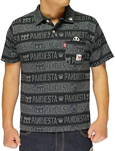 Pandiesta 熊猫 ロゴジャガード ポロシャツ 人気ブレゼント 半袖 パンダ 和柄 メンズ