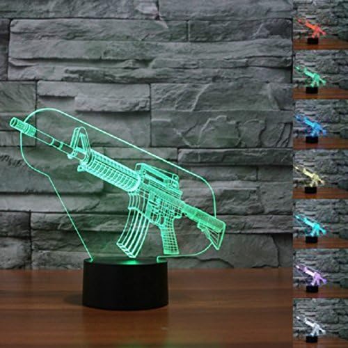 SUPERIORVZND 3D Gun Lamp Night Light Touch Table Desk Optical Illusion Lamps 7 Color Changing Lights Home Decoration Xmas Birthday Gift
