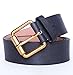 Yuangu Men's Coral Snake Print 38-mm Italian Leather Belt (105cm/41.3inch (34-36), Black)