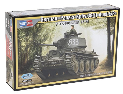 Hobbyboss 1:35 Scale German Panzer Kpfw38 t AusfE/F Model Kit (Grey)