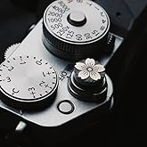 Shutter Button, Handmade, Aluminium Alloy, Shutter Release Button Compatible with Fujifilm Camera, Release Button Replacement (Metal-Flower)
