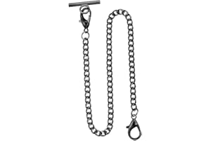 TIONG Gold/Silver Customizable Pocket Watch14 Inch Chain with Twisted Thick & T Bar & Lobster Clasps Custom Watch Chain Link Vest for Your Pocket Watch