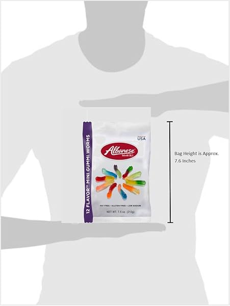 GUMMY WORM MINI 12 FLAVOR 12/7.5 OZ
