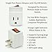 New! 3 Prong Grounded Single Port Power Adapter for Outlet with Orange Indicator On/Off Switch to be Energy Saving (3 Pack)
