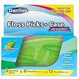 DenTek Floss Picks + Case On-The-Go Mint Flosser, Colors May Vary 12 ea