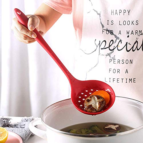 Kitchen Utensil Set - 5 Cooking Utensils Set- Colorful Silicone Kitchen Utensils - Nonstick Cookware with Spatula Set - Kitchen Tools Kitchen Gadgets Red