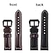 Vintage Leather Watch Band EACHE Watch Strap Oil Wax Genuine Leather Replacement Watchband for Men for Women 22mm Dark Brown Black Large Buckle