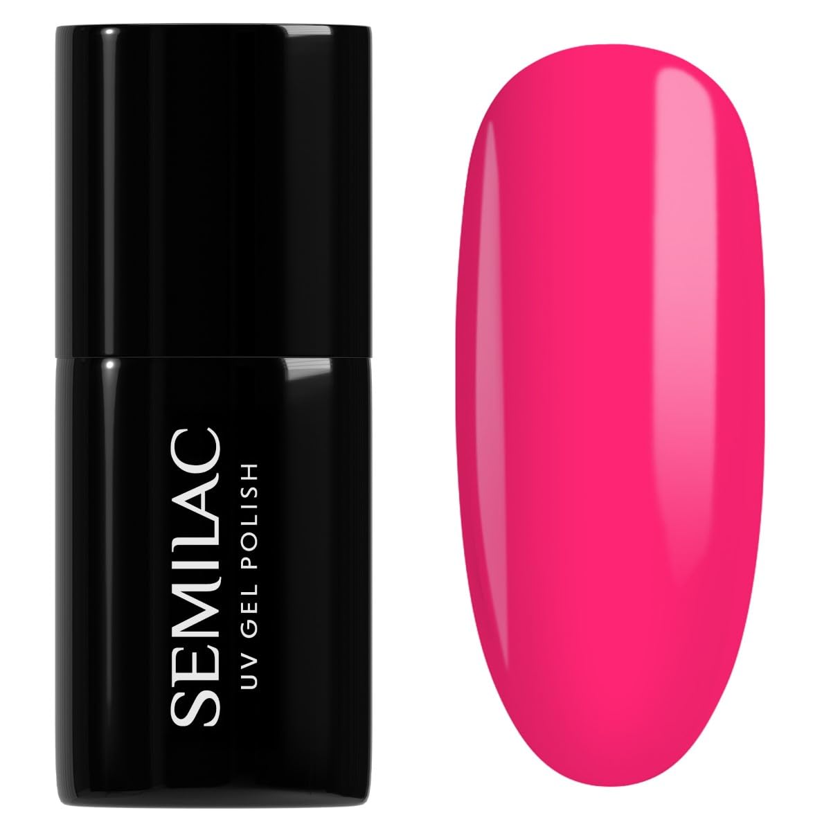 SEMILAC Gel Nail Polish 517 Neon Pink - Full Coverage Gel Polish - Soak Off Easy To Use LED/UV Nail Lamp - Long Lasting Manicure and Pedicure up to 3 weeks