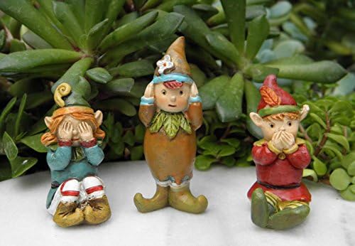 Miniature Dollhouse Fairy Garden Enchanted Forest 3 Wise See Hear Speak