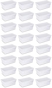 Sterilite 16428012 6 Quart White Storage Box (Pack of 24)