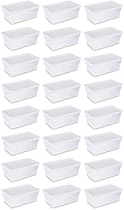 Sterilite 16428012 6 Quart White Storage Box (Pack of 24)