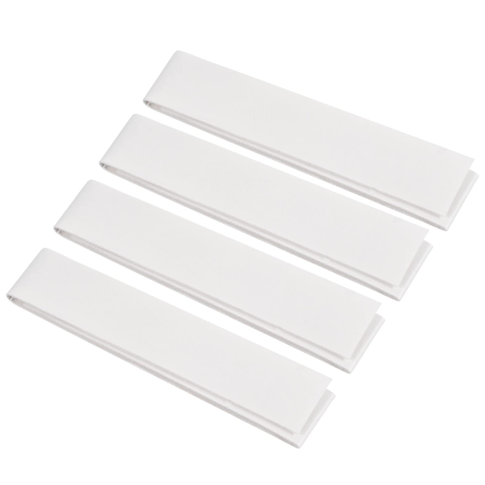 PATIKIL 9.8"x0.7" Badminton Racket Head Protector Sticker, 4 Pack PU Tennis Racquet Guard Tape Racket Frame Stickers Thickened Wear-Resistant, White