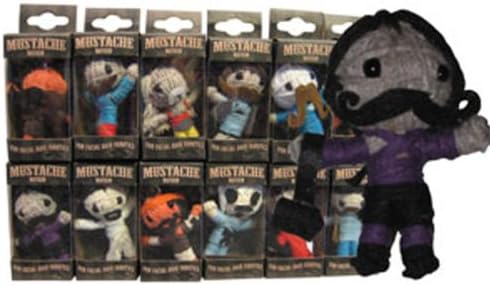 Voodoo Dolls Mustache Mayhem Assorted 2.5" Dolls, 12-Pack