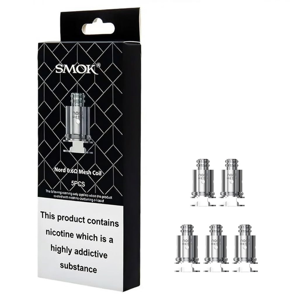 SMOK NORD Mesh Coils 0.6 Ohm [Transparent Black] 5 Pack UK Compliant Nicotine Free