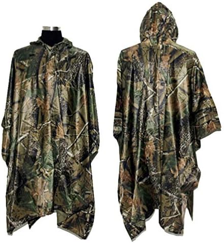 LOOGU Military Multifunction Realtree Camouflage Waterproof Rain Poncho for Adults by Rain Poncho