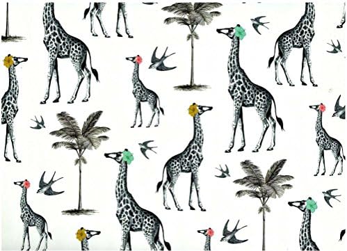 Giraffes Rolled Gift Wrap Paper 2 Sheets of 19.5 in x 27.5 in Paper