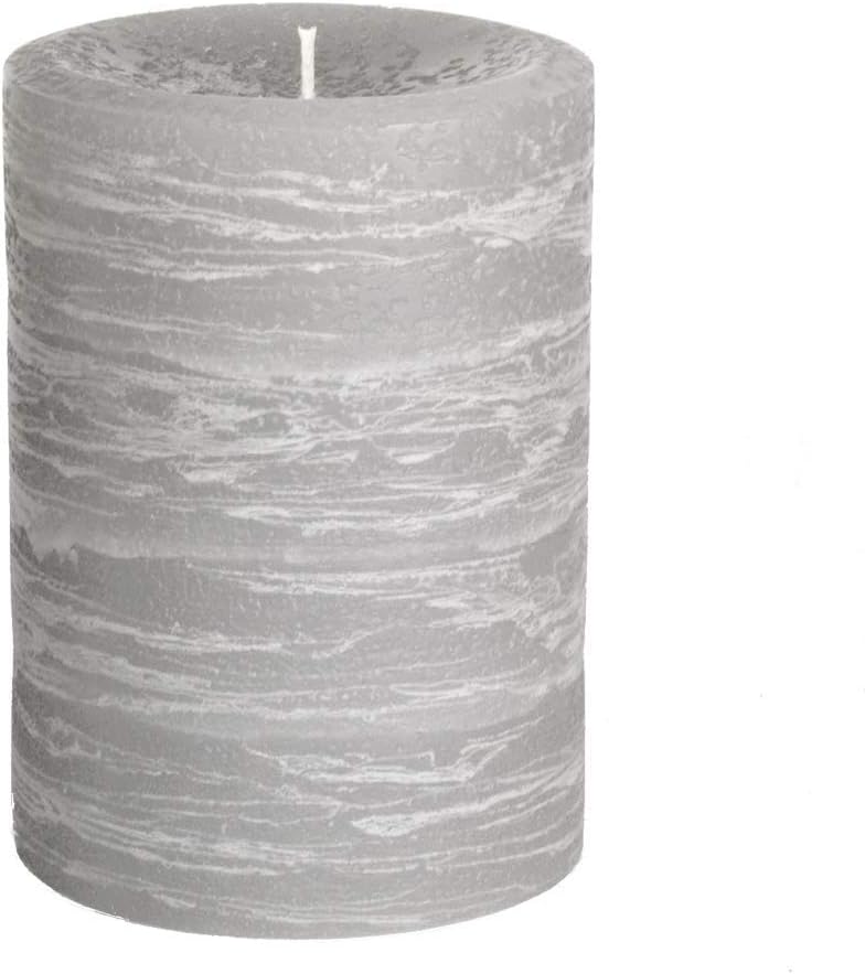 Nordic Candle - Rustic Pillar Candle - 3x4 Inch Dove Gray - Unscented