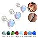 EVELICAL 3Pcs 316L Surgical Steel Opal Ear Pierced Tragus Helix Earring Cartiliage Piercing Earring Body Piercing Jewelry