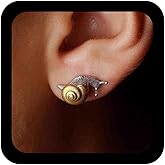Vacaonio Small Snail Earrings Silver Gold Snail Stud Earrings Tiny Snail Animal Earrings Snail Two Tone Earrings Bohemia Earrings Jewelry for Women