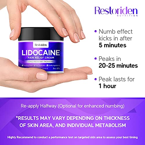 Lidocaine Numbing Cream Topical Anesthetic with Vitamin E Pain