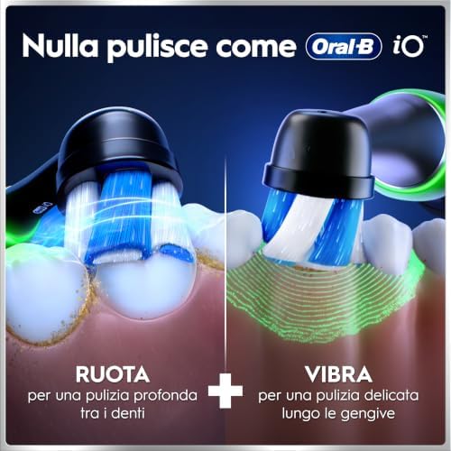 iO 6 Spazzolino Elettrico, 3 Testine di Ricambio, Custodia, Nero