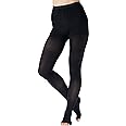 ABSOLUTE SUPPORT Compression Tights for Women 20-30mmHg with Open Toe - Opaque Graduated Support Pantyhose for Swelling, Edema, Varicose Veins Circulation during Pregnancy - Black, Large - A214BL3