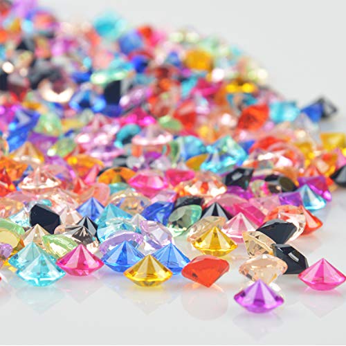 Meching Acrylic Diamonds Crystals 11OZ(1100 PCS) Rainbow Mix Treasure Gems for Table Scatters, Vase Fillers, Event, Wedding, Birthday Decoration Favor, Arts & Crafts - Thumbnail 5