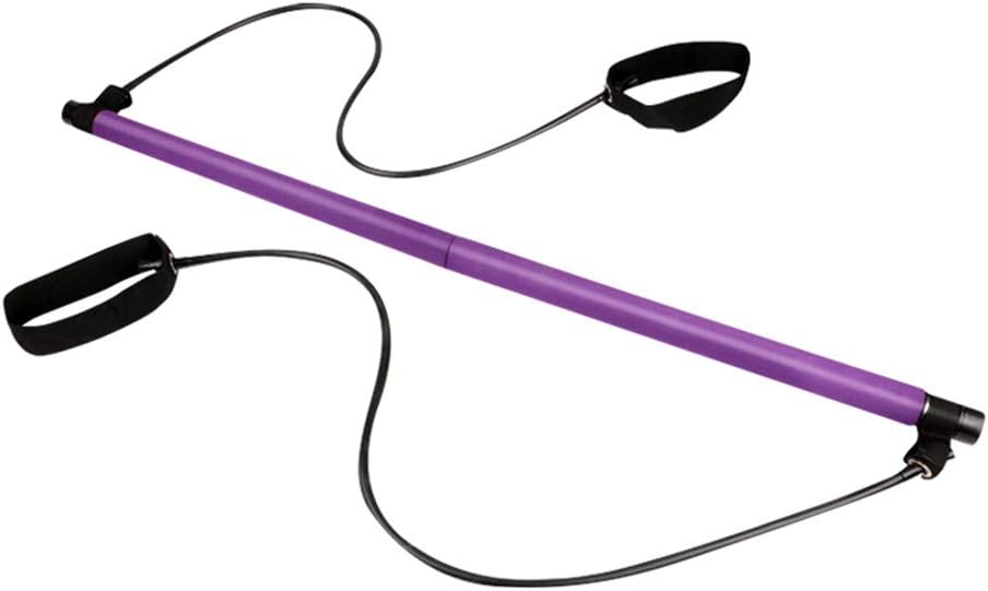 Daxuan Yoga Pilates Bar Kit with Resistance Band, Portable Pilates Stick Muscle Toning Bar Exercise Pilates Bar with Foot Loop for Total Body Home Gym Workout