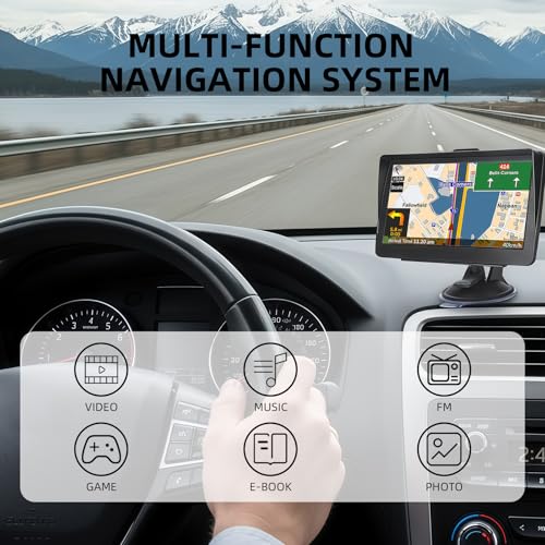 7” Car & Truck Sat Nav with UK & Europe 2026 Maps, Free Lifetime Updates, GPS Navigation System for HGV, Voice Guidance, Speed Camera Alerts & Postcode Search