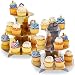 Cupcake Stand and Towers - 3 Tier Birthday and Wedding Cupcake Stand - This Cupcakes Stand is Also Great for Baby Showers and Office Parties - 2 Pack - Gold and Silver, 11.8 x 13.5 x 11.8 Inches primary
