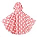 Spring Fever Kids Baby Girls Boys Toddler Hooded Lightweight Cute School Backpack Rain Ponchos Jackets Raincoats C Pink White Dots Medium