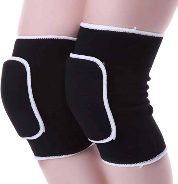 (Black) HeiHy Unisex Elastic Sponge Knee Pads Knee Sleeves Knee