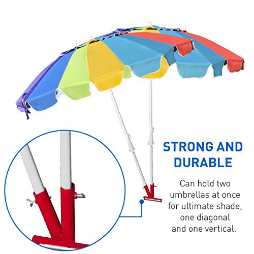 EasyGO Products Umbrella Stand - Sports Dual Umbrella Holder - Fishing Pole Stand - Beach Umbrella Stake, Red - Thumbnail 5