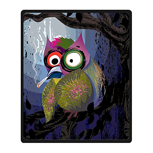 Bensor Fleece Blanket Owl Custom Blanket Super Soft Fleece Throw Blanket for Sofa or Bed 58x80 Inch (Large)