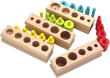 Qiuxiaoaa Montessori Spielzeug Fur Kleinkinder Baby Holzbuchse Zylinder Set Montessori Early Learning Toys Kits Kleinkind Padagogische Werkzeuge Amazon De Kuche Haushalt