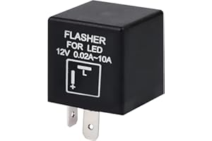 PVOTAWP LED Flasher Relay, Turn Signal Relay for LED Lights, 2 Pin Motorcycle or Scooter Electronic Blinker Relay, 12V Fast Hyper Flash Waterproof Automotive Universal Replacement Flashers