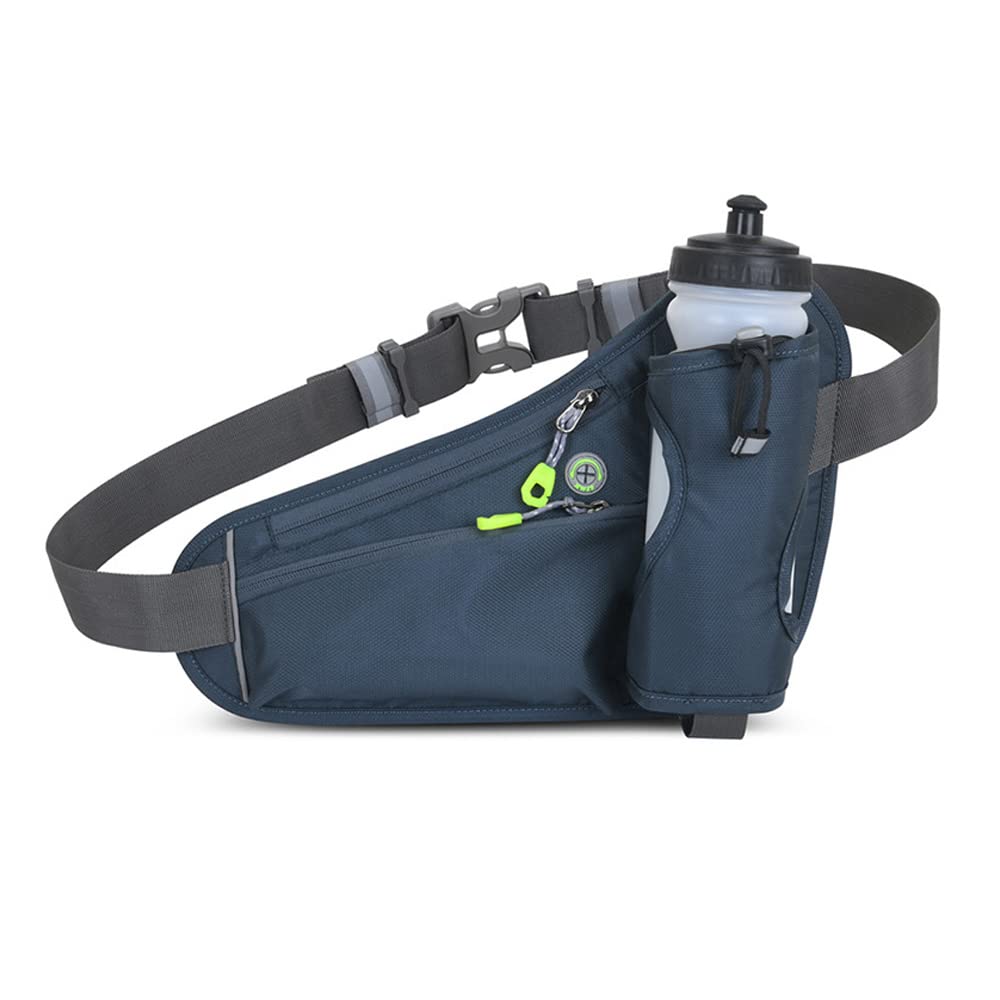 DZOZO Running Fanny Pack with Bottle Holder Waist Fanny Pack Bum Bag Fitness Waist Bag Bottle Holder Fanny Pack Cycling Waist Bag Running Bag Outdoor Sport Waist Bag with Reflective Strips
