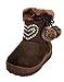 vivace Little Girl's Heart Deco Flat Pom Pom Ankle Boot