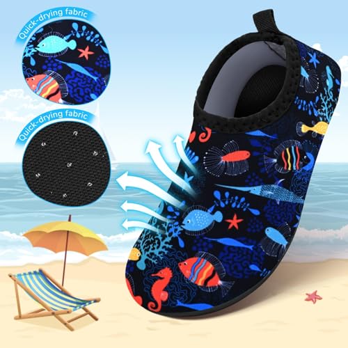 Swim Water Shoes Kids, Boys Girls Non-Slip Quick Dry Beach Shoes,Barefoot Shoes Aqua Socks for Beach Outdoor Sports