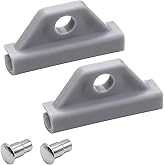 Elaraberry 2 Pcs Awning Window Operator Shoe with Rivet Replacement | for Wood Casement Windows, Fits Crank Mechanisms, Includes 2 Metal Rivets, Durable Gray Plastic Operator Shoe