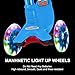 GOOGO Kick Scooter for Kids 3 Wheel Lean to Turn 3 Adjustable Height PU Wheels for 3-13 Year Old Blue