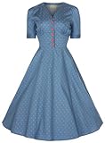 Lindy Bop 'Ionia' Vintage 1950's Rockabilly Pinup Flared Tea Dress