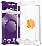 iPhone 7 Screen Protector, Fosmon TOUCH [HD Clear 3D | Full Coverage | Tempered Glass] Color Layer 9H Hardness Oleophobic Coating Glass Shield for Apple iPhone 7 (White)