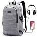 Laptop Backpack for School Travel, Fits 15.6in Computer Durable Casual Anti Theft Backpack Travel Bag, with USB Charging Port and Headphone Jack, Waterproof Large Compartment Daypacks