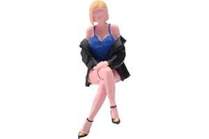 DYNWAVE 1/64 Diorama Figure Mini Women Figure Painted Collectible Resin People Model Seated Female for Architecture Model Pho