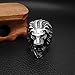 316L Titanium Steel Vintage Big Lion Head Punk Rock Gothic Ring Mens Biker Personalized Cool White Band